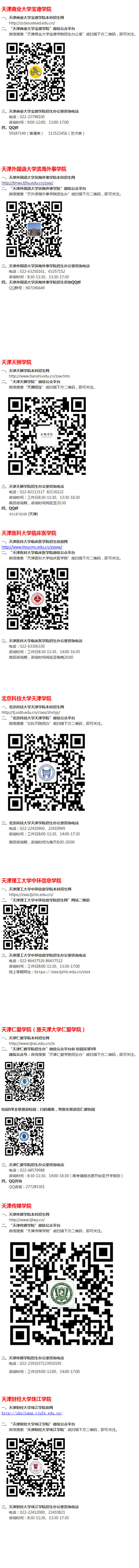 天津市獨(dú)立學(xué)院高校招生咨詢聯(lián)系方式匯總