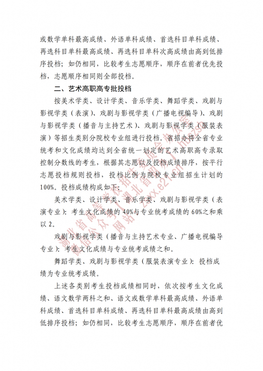 湖北省招辦進(jìn)行2022年高職高專提前批、藝術(shù)高職高專批、體育高職高專批和技能高考高職高專批投檔