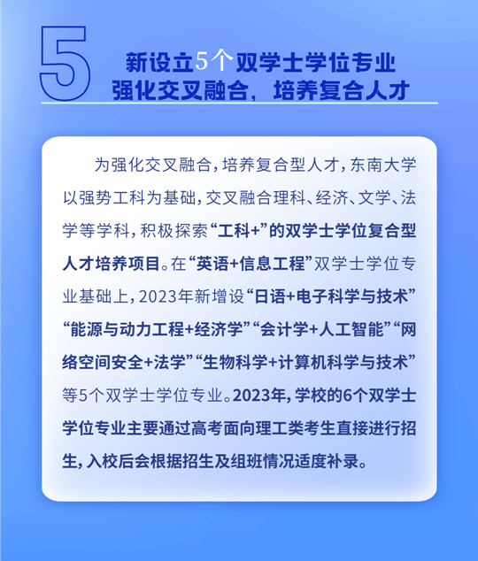 東南大學(xué)2023年本科招生8大亮點(diǎn)