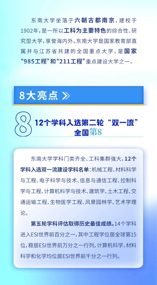 東南大學(xué)2023年本科招生8大亮點(diǎn)